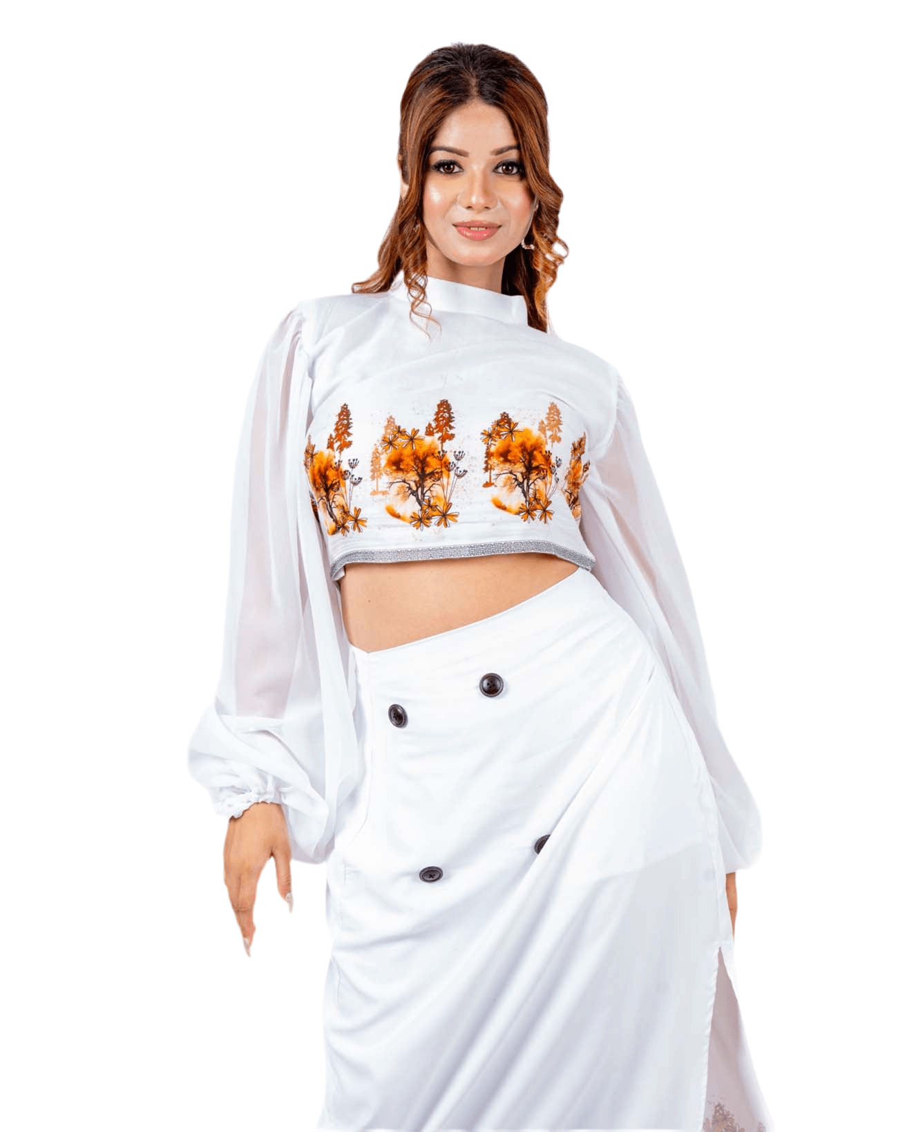 Women wearing Crop top and skirt, - House Of Majisha 8708171694339