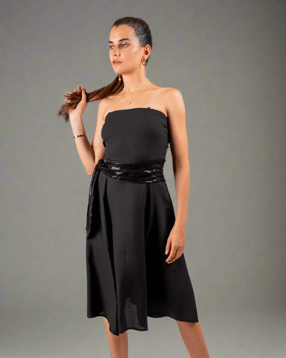 Women posing for a photo shoot wearing Georgette Tube Dress New Arrivals, House Of Majisha