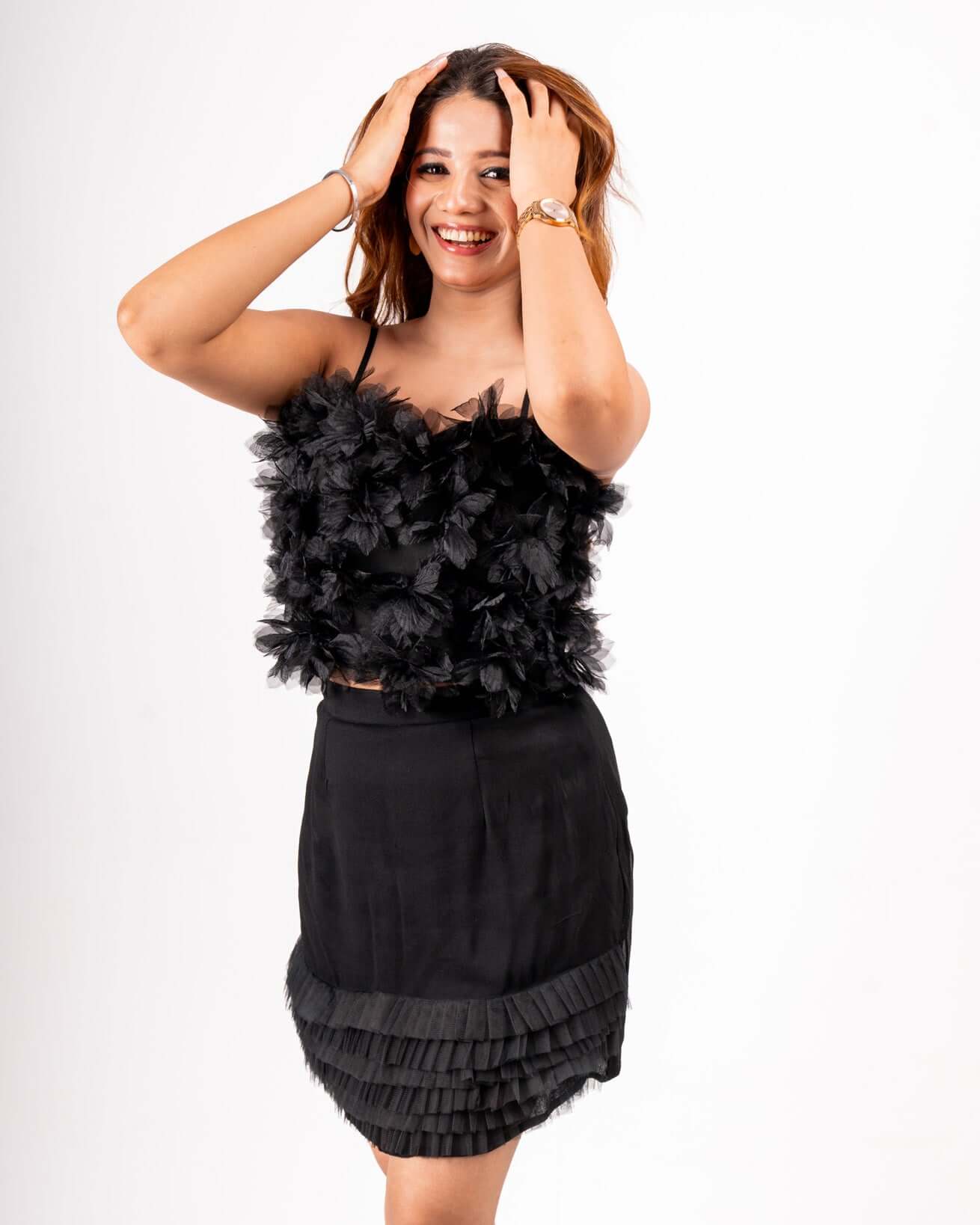 Ruffle Coord Set, Co-ord Set, AI,BS,Co ord Dress,Co ords,Less Selling,LS,New Arrivals,NS,Women Online Clothing Collection, RUF-C-131, House Of Majisha