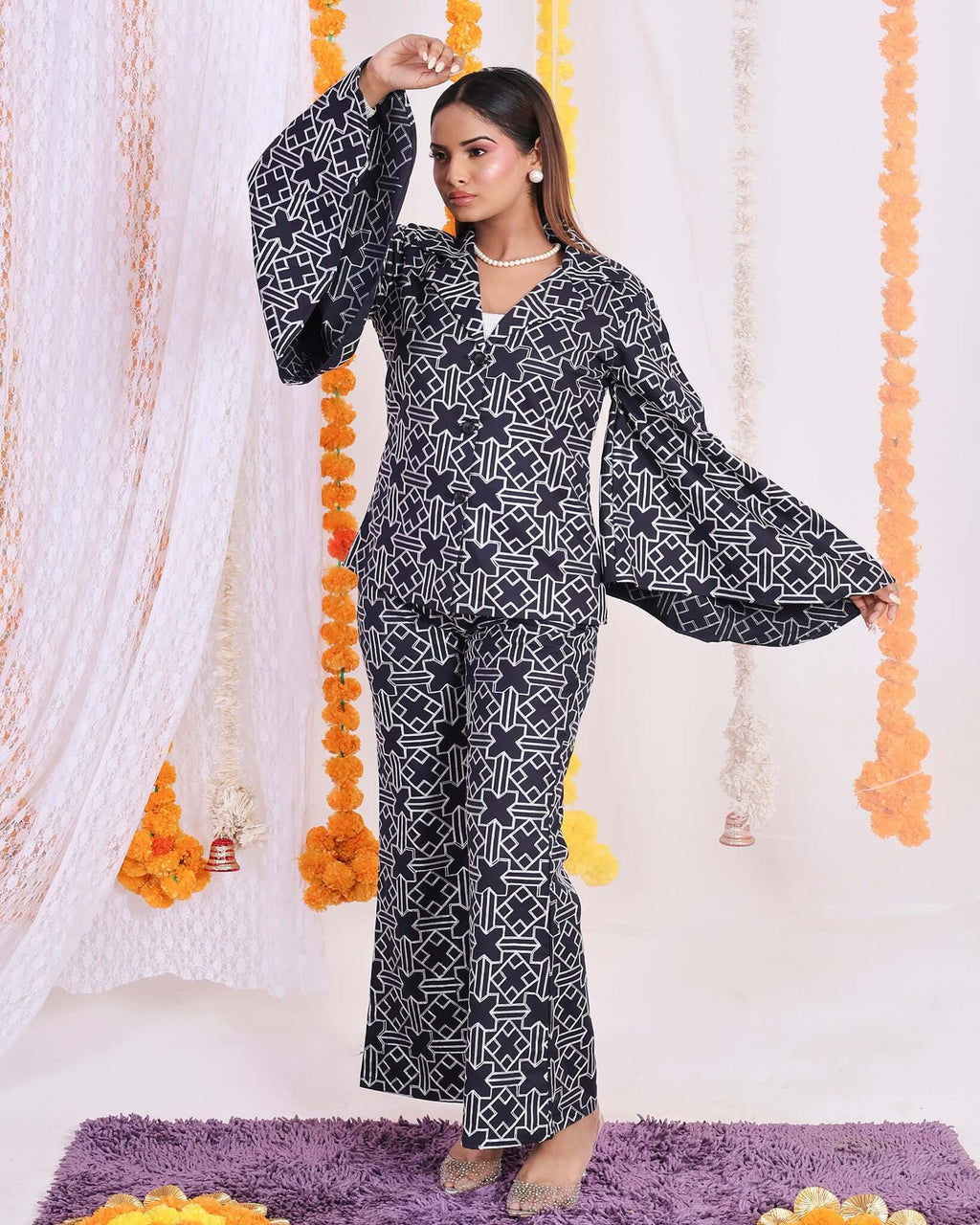 Coord with unique embroidery