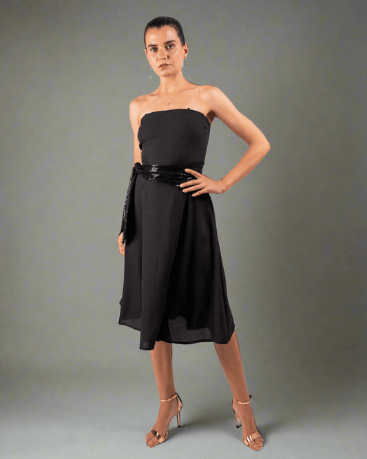 Women posing for a photo shoot wearing Georgette Tube Dress New Arrivals, House Of Majisha