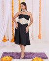 Chic black dress with corset belt and detachable collar for versatile and stylish occasions - Fusion House Of Majisha