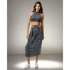 Model showcasing the Blue Bliss Two-Piece Set, featuring a halter neck top and stylish skirt from House Of Majisha, perfect for summer vacations and brunch outings.