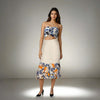 Woman wearing a summer coord set with coastal prints from House of Majisha
