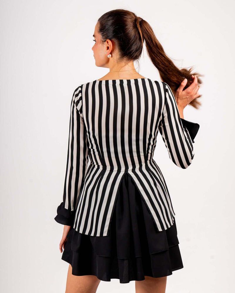 Striped Dress, Dress, AI,BS,Less Selling,LS,New Arrivals,NS, STR-N-909, House Of Majisha