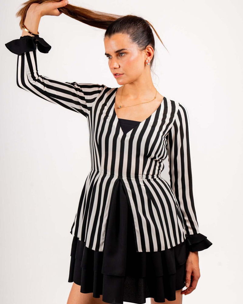 Striped Dress, Dress, AI,BS,Less Selling,LS,New Arrivals,NS, STR-N-909, House Of Majisha