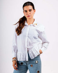 Cotton Ruffle Shirt, Long Shirts New Arrivals Women Online Clothing Collection,Women Shirts, COT-L-709, House Of Majisha