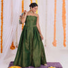 Exquisite Gold Brocade Crop Vest and Skirt Set - Regal maroon and gold brocade ensemble for women's festive wear