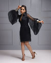Women wearing "Black Sheer Dress", Best Sellers Black Dress Dresses Party Dress Short Dress Women Online Clothing 8337116168451 House Of Majisha