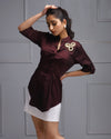 Maroon Shirt Dress, Shirt, Dresses - House Of Majisha